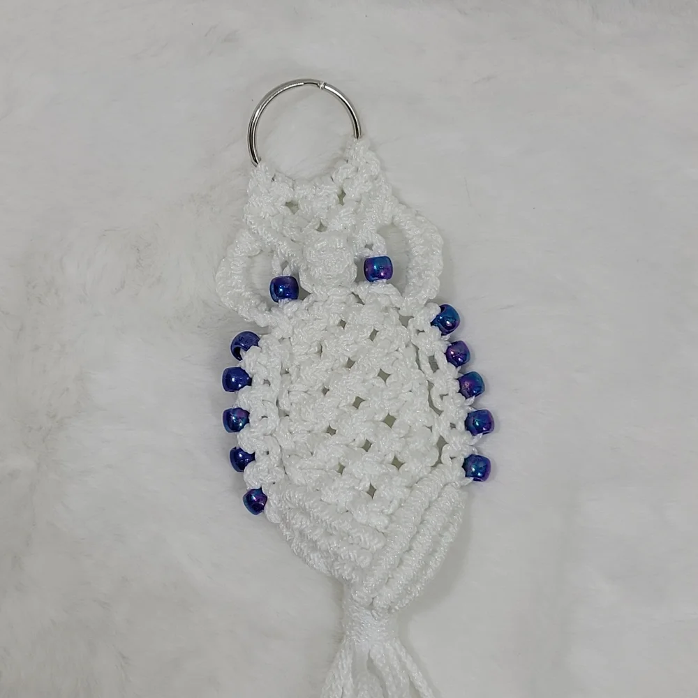Macrame Owl KeyChain Purple